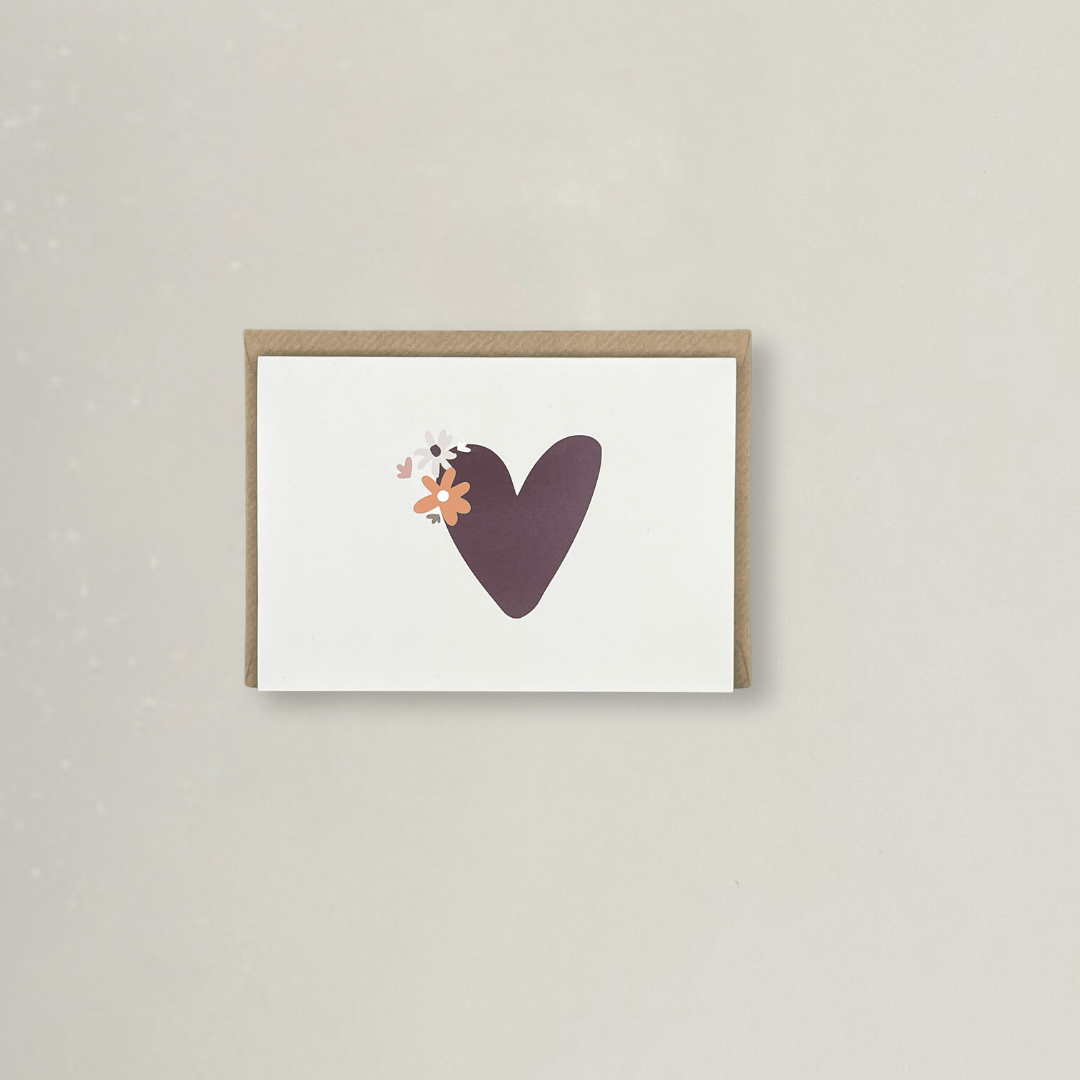 Herz - Grußkarte - Stickerei idadi