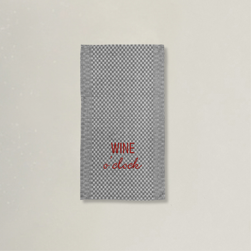 Küchentuch - Grubentuch - wine o'clock - Stickerei idadi
