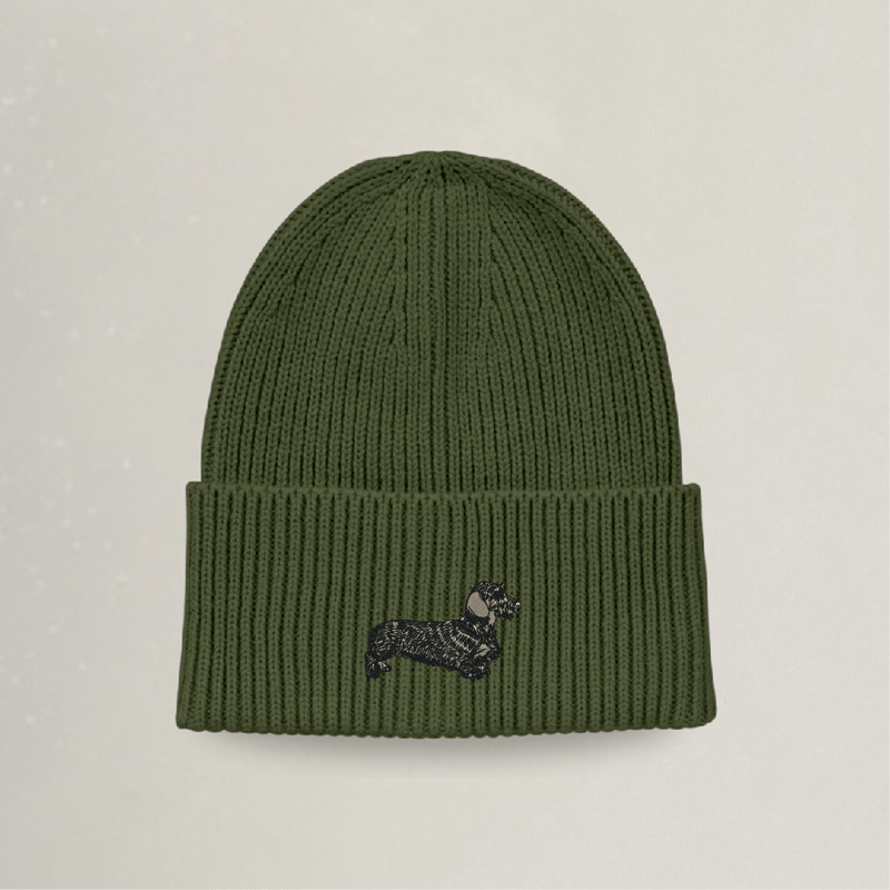 Strick Beanie - Dackel - Stickerei idadi