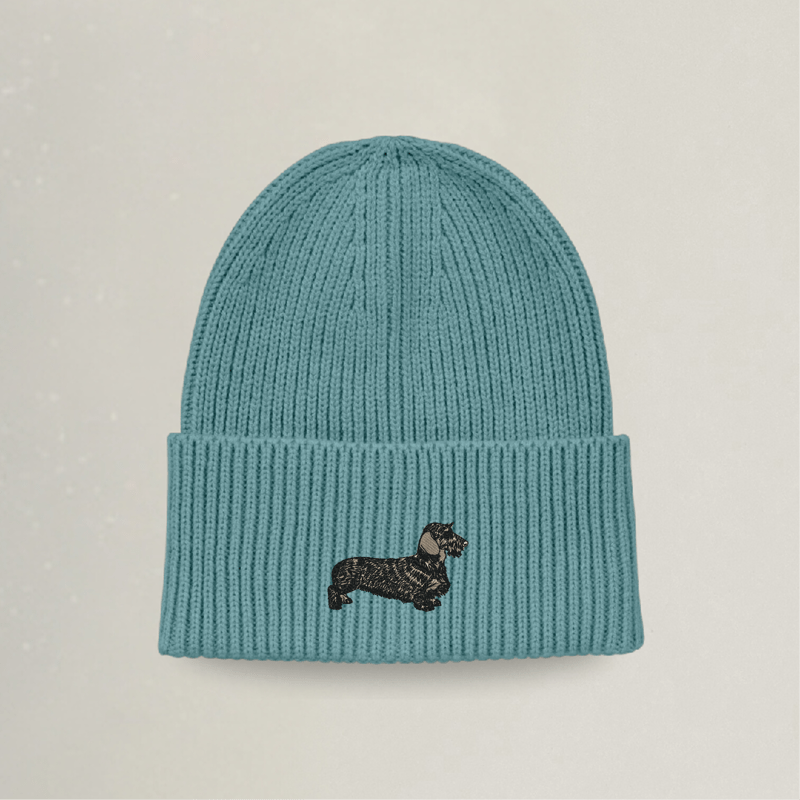 Strick Beanie - Dackel - Stickerei idadi