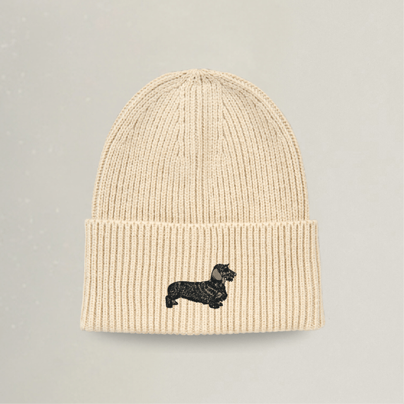 Strick Beanie - Dackel - Stickerei idadi