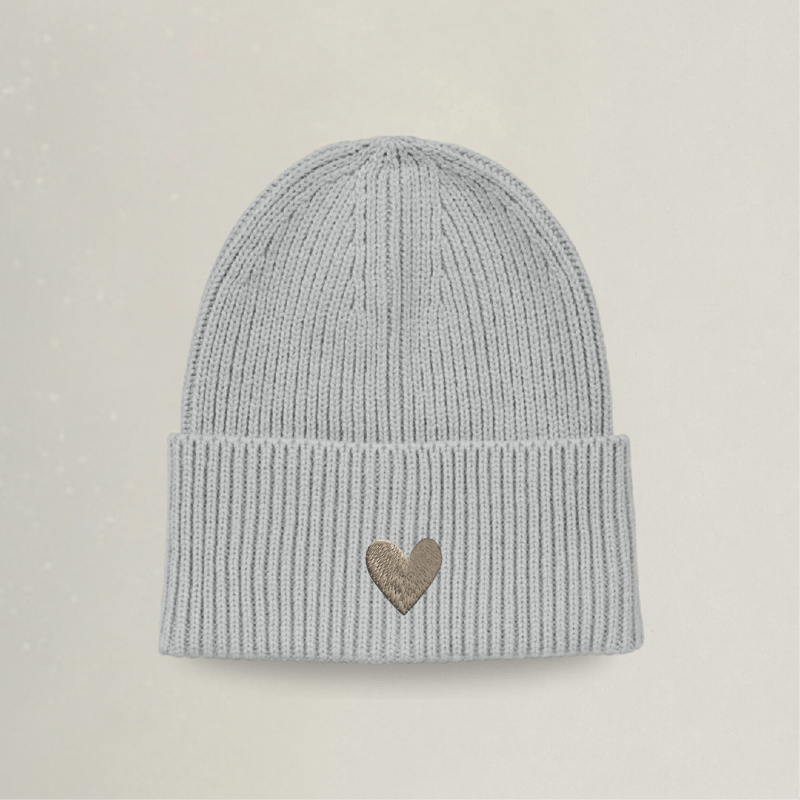Strick Beanie - Herz - Stickerei idadi