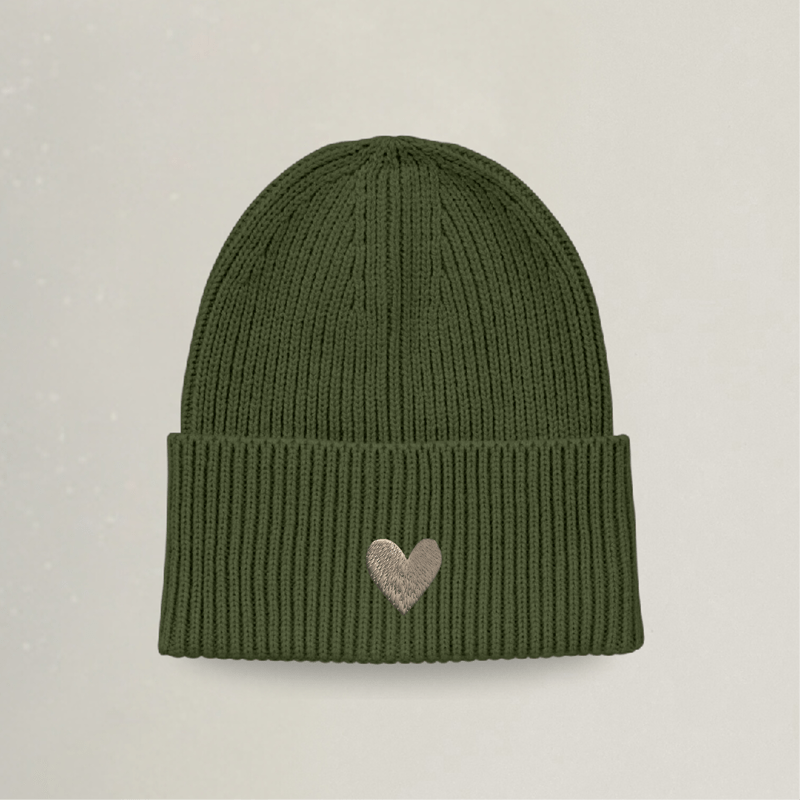 Strick Beanie - Herz - Stickerei idadi