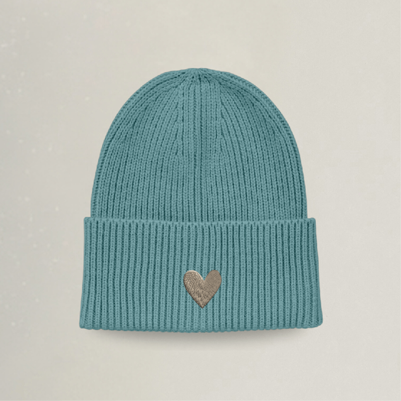 Strick Beanie - Herz - Stickerei idadi