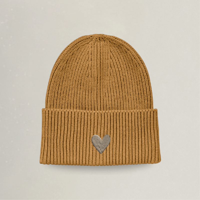 Strick Beanie - Herz - Stickerei idadi