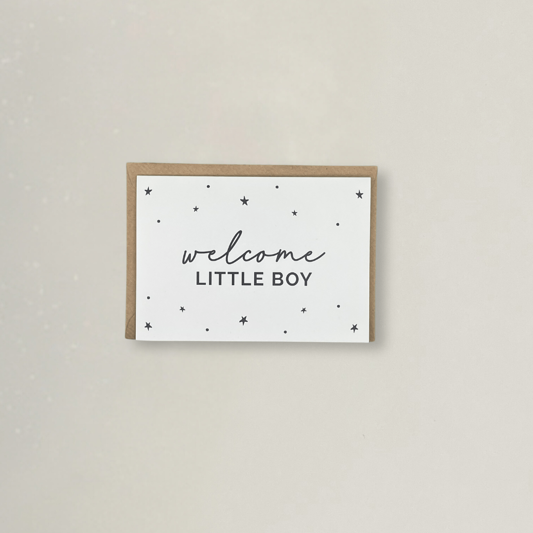 Welcome Little Boy - Grußkarte - Stickerei idadi