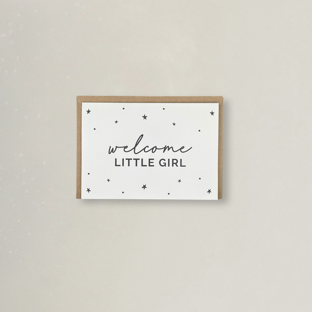 Welcome Little Girl - Grußkarte - Stickerei idadi
