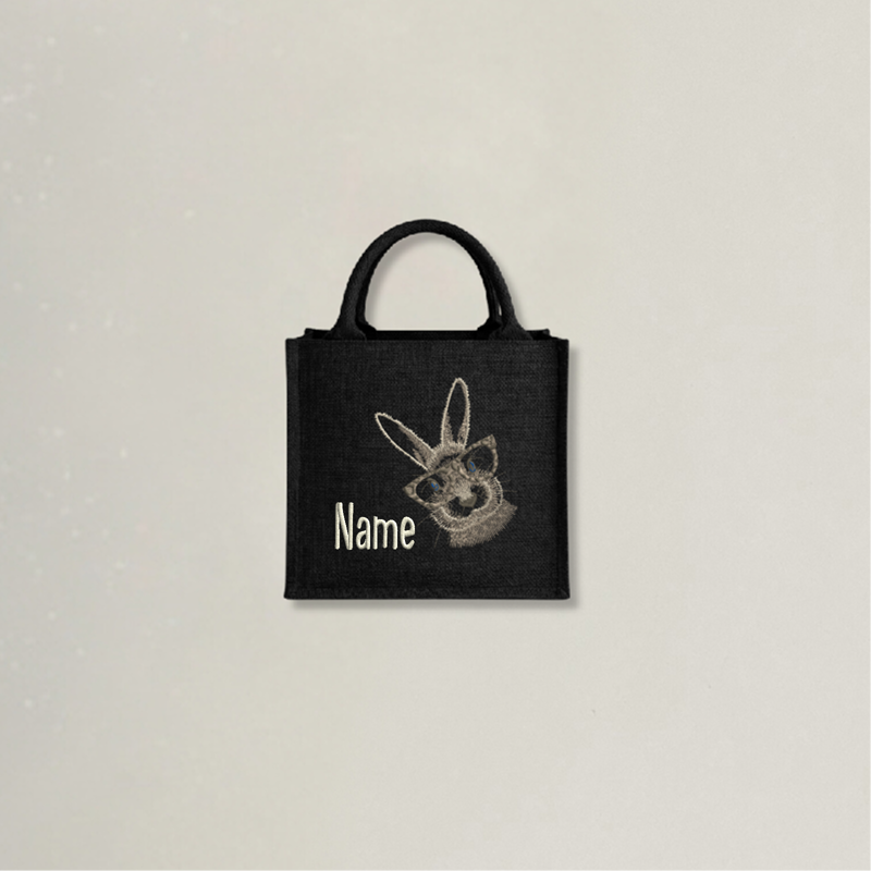 Personalisierte Oster Tasche mit Hasen Stickerei