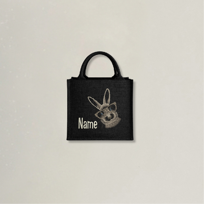 Personalisierte Oster Tasche mit Hasen Stickerei