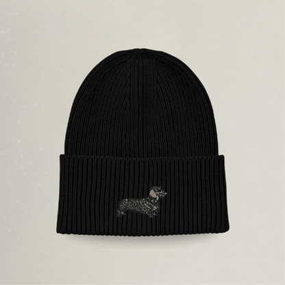 Strick Beanie - Dackel - Stickerei idadi