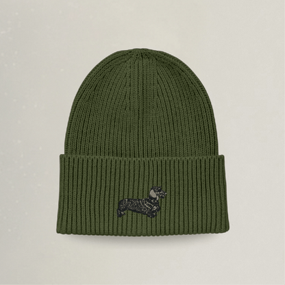 Strick Beanie - Dackel - Stickerei idadi